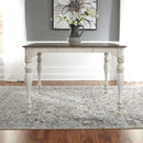 Liberty Furniture Magnolia Manor Gathering Table in Antique White Base w/ Weathered Bark Tops image