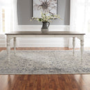 Magnolia Manor Leg Table in Antique White Base w/ Weathered Bark Tops image