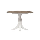 Magnolia Manor Drop Leaf Table in Antique White Base w/ Weathered Bark Tops image