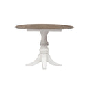 Liberty Furniture Magnolia Manor Drop Leaf Table in Antique White Base w/ Weathered Bark Tops image