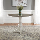 Magnolia Manor Drop Leaf Table in Antique White Base w/ Weathered Bark Tops image