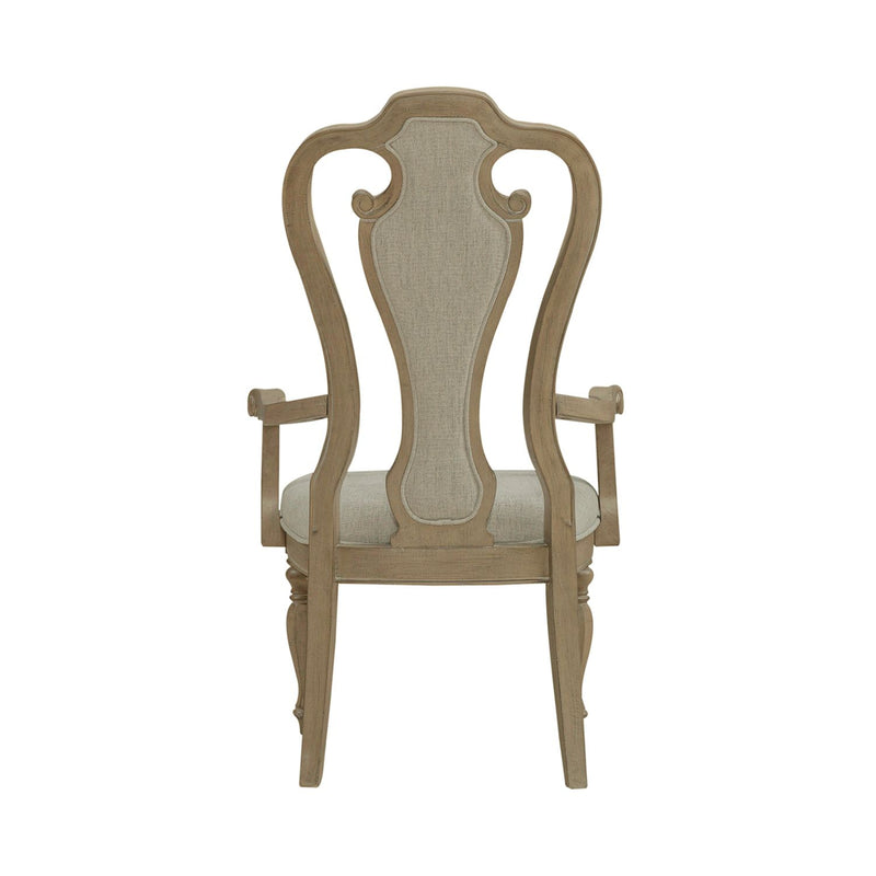 Liberty Furniture Magnolia Manor Splat Back Upholstered Arm Chair (RTA) (Set of 2) in Weathered Bisque