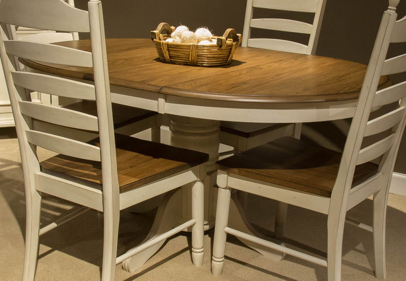 Liberty Furniture Springfield Pedestal Dining Table in Honey and Cream 278-4260