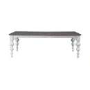 River Place Rectangular Leg Table in Riverstone White & Tobacco image