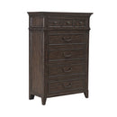 Paradise Valley 5 Drawer Chest in Saddle Brown