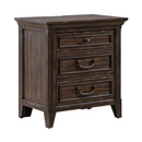 Paradise Valley Nightstand with Charging Station in Saddle Brown