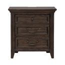 Paradise Valley Nightstand with Charging Station in Saddle Brown