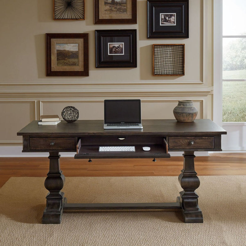 Liberty Furniture Paradise Valley 2 Piece Desk Set in Saddle Brown
