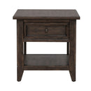 Paradise Valley Rectangular End Table in Saddle Brown