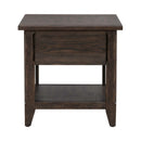 Paradise Valley Rectangular End Table in Saddle Brown