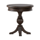 Paradise Valley Round Chairside Table in Saddle Brown