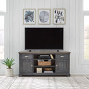 Liberty Furniture Ocean Isle 64 Inch Entertainment TV Stand in Slate with Weathered Pine image