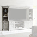 Liberty Furniture Ocean Isle Entertainment Center with Piers in Antique White with Weathered Pine 303W-ENTW-ECP