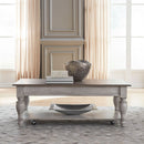 Liberty Furniture Ocean Isle Rectangular Cocktail Table in Antique White with Weathered Pine image