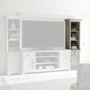 Liberty Furniture Ocean Isle Entertainment Center with Piers in Antique White with Weathered Pine 303W-ENTW-ECP