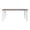 Ocean Isle Rectangular Leg Table in Antique White with Weathered Pine