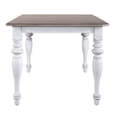 Ocean Isle Rectangular Leg Table in Antique White with Weathered Pine