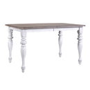 Ocean Isle Rectangular Leg Table in Antique White with Weathered Pine image