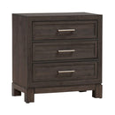 Modern Edge Nightstand w/ Charging Station in Caffe