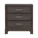 Modern Edge Nightstand w/ Charging Station in Caffe