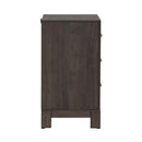 Modern Edge Nightstand w/ Charging Station in Caffe