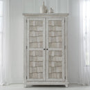 River Place Armoire in Riverstone White and Tobacco image