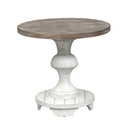 Sedona Round End Table in Heavy Distressed White image