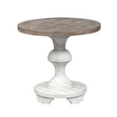 Sedona Round End Table in Heavy Distressed White image