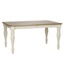 Cumberland Creek Rectangular Leg Table in Nutmeg/White