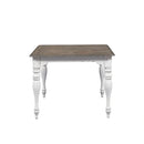 Magnolia Manor Leg Table in Antique White Base w/ Weathered Bark Tops image
