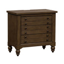Americana Farmhouse 6 Drawer Bedside Chest in Dusty Taupe and Black image
