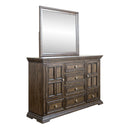 Big Valley King Panel Bed, Dresser & Mirror, Night Stand