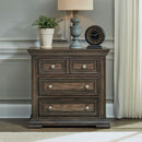 Liberty Furniture Big Valley Bedside Chest w/ Charging Station in Brownstone