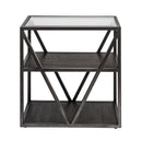 Arista Chair Side Table in Cobblestone Brown