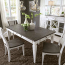 Allyson Park Rectangular Leg Table in White with Charcoal image