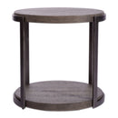 Modern View Round End Table in Gray image