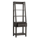 Modern Farmhouse Leaning Bookcase in Dusty Charcoal