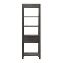 Modern Farmhouse Leaning Bookcase in Dusty Charcoal