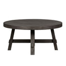 Modern Farmhouse Splay Leg Round Cocktail Table in Dusty Charcoal