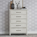 Liberty Modern Farmhouse 5 Drawer Chest in White