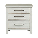 Liberty Modern Farmhouse 3 Drawer Nightstand in White image