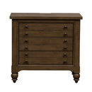 Americana Farmhouse 6 Drawer Bedside Chest in Dusty Taupe and Black image