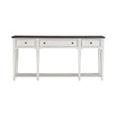 Liberty Furniture Allyson Park 72" Hall Table in Wirebrushed White with Charcoal Top EST SHIP TIME APPX 4 WEEKS