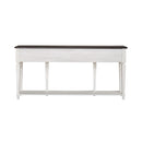 Liberty Furniture Allyson Park 72" Hall Table in Wirebrushed White with Charcoal Top EST SHIP TIME APPX 4 WEEKS