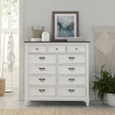 Liberty Furniture Allyson Park 11 Drawer Chesser in Wirebrushed White