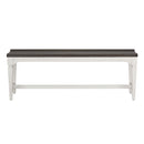Allyson Park Wood Seat Bench in Wirebrushed White