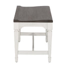 Allyson Park Wood Seat Bench in Wirebrushed White image