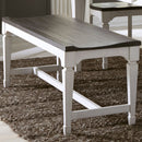 Allyson Park Wood Seat Bench in Wirebrushed White image