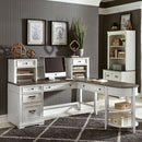 Liberty Furniture Allyson Park L Shape Writing Desk in Wirebrushed White