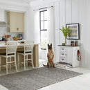 Allyson Park Pet Feeder in Wirebrushed White with Charcoal Top EST SHIP TIME APPX 4 WEEKS image